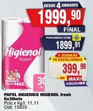 Mas - PAPEL HIGIENICO fresh 6x30Mts