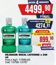 Listerine - ENJUAGUE BUCAL LISTERINE x 250 ml