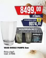 Durax - VASO DURAX PAMPA 6un
