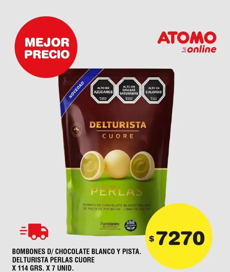 Atomo - BOMBONES D/ CHOCOLATE BLANCO Y PISTA