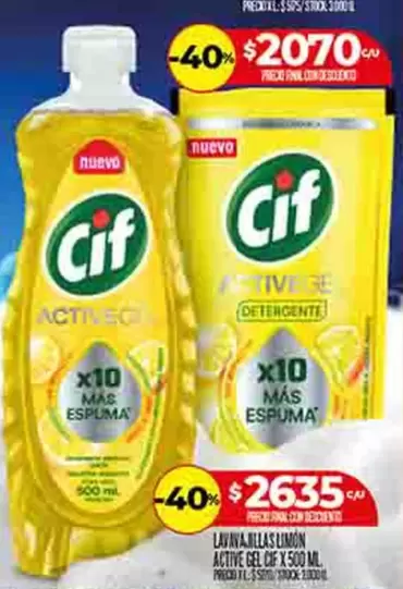 Cif - LAVAVAJILLAS LIMON ACTIVE GEL