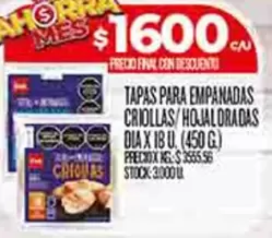 Dia - TAPAS PARA EMPANADAS CRIOLLAS/ HOJALDREADAS