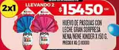 Kinder - HUEVO DE PASCUAS CON LECHE GRAN SORPRESA NENA/NENE