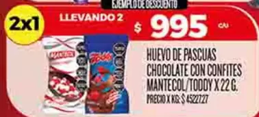 X$ - HUEVO DE PASCUAS CHOCOLATE CON CONFITES MANTECOL/TODDY