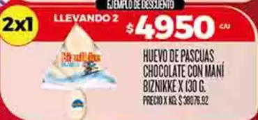 Biznikke - HUEVO DE PASCUAS CHOCOLATE CON MANI BIZNIKKE