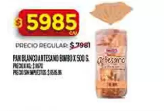 Bimbo - PAN BLANCO ARTESANO BIMBO