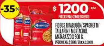 Matarazzo - FIDEOS TIRABUZÓN/ SPAGHETTI TALLARÍN/ MOSTACHOL