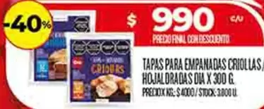 Dia - TAPAS PARA EMPANADAS CRIOLLAS, HOJALDRADAS