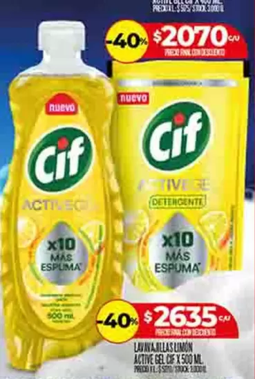 Cif - LAVAVAJILLAS LIMÓN ACTIVE