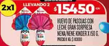 Kinder - HUEVO DE PASCUAS CON LECHE GRAN SORPRESA NENA/NENE
