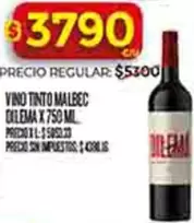 Dilema - VINO TINTO MALBEC