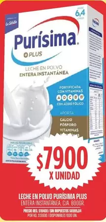 Purísima - Leche en Polvo Entera Instantánea