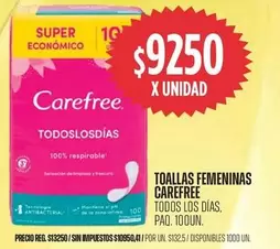 Carefree - Toallas Femeninas