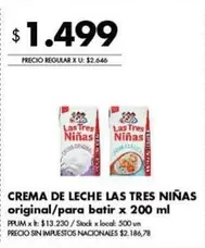Las Tres Niñas - CREMA DE LECHE