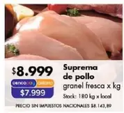 X$ - Suprema de pollo granel fresca