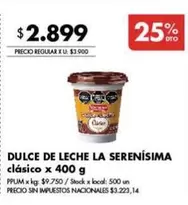 La Serenísima - DULCE DE LECHE CLASICO