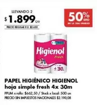 X$ - PAPEL HIGIÉNICO