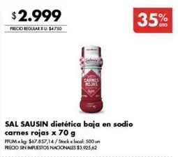 X$ - SAL SAUSIN dietética baja en sodio carnes rojas