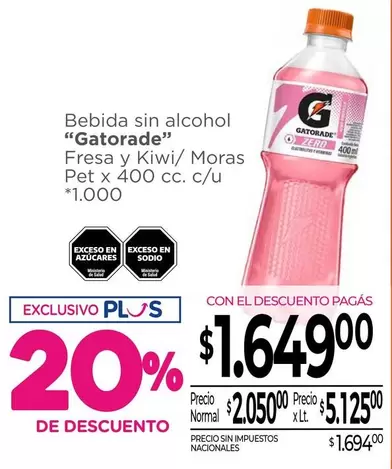 Gatorade - Bebida sin alcohol