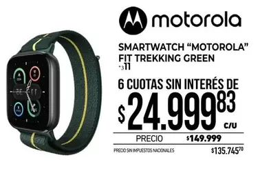 Motorola - SMARTWATCH "MOTOROLA" FIT TREKKING GREEN