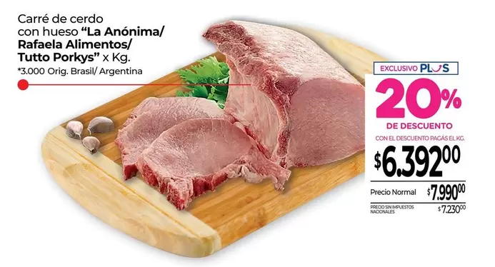 La Anónima - Carré de cerdo con hueso