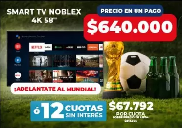 Noblex - SMART TV 4K 58"