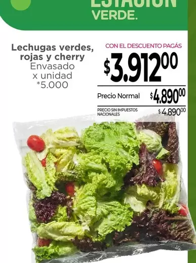 X$ - Lechugas verdes, rojas y cherry