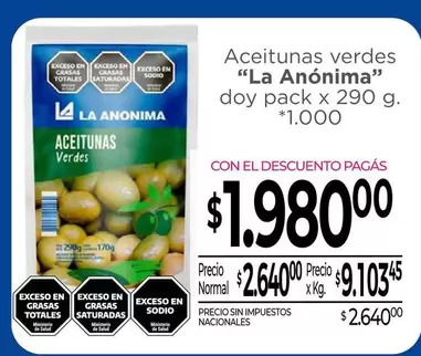 La Anónima - Aceitunas Verdes