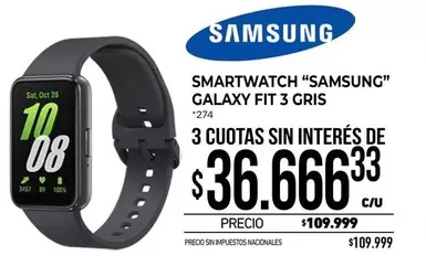 Samsung - SMARTWATCH GALAXY FIT 3 GRIS