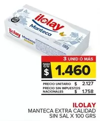 Ilolay - Manteca Extra Calidad Sin Sal