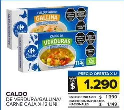 X$ - CALDO DE VERDURA/GALLINA/ CARNE CAJA
