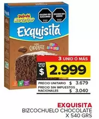 Exquisita - BIZCOCHUELO CHOCOLATE