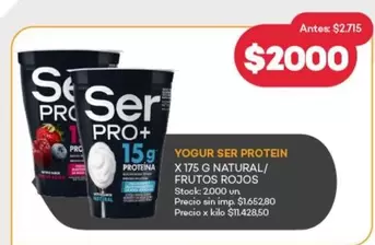 Ser - YOGUR SER PROTEIN