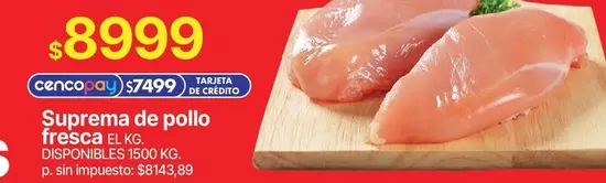 Suprema de pollo fresca