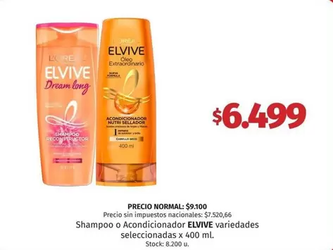 Elvive - Shampoo o Acondicionador