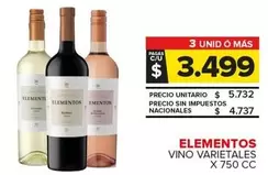 Elementos - ELEMENTOS VINO VARIETALES X 750 CC