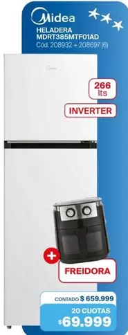 Midea - HELADERA MDRT385MTF01AD Cod.208032 + 208037