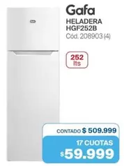 Gafa - HELADERA HGF252B Cód. 208903