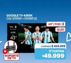 TCL - GOOGLE TV 43S5K Cód. 505998 + 5059985 (2)