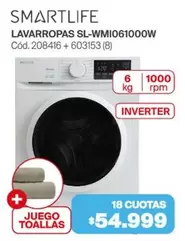 Smartlife - LAVARROPAS SL-WMI061000W Cód. 208416 + 603153 (8)