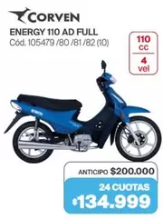 Corven - ENERGY 110 AD FULL Cód. 105479 /80 /81 /82 (10)