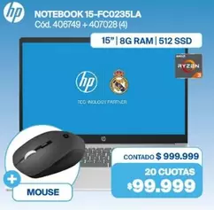 HP - NOTEBOOK 15-FC0235LA Cód. 406749 + 407028
