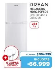 Drean - HELADERA HDR280F50B Cód. 208455 + 207112 (3)