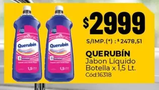 Querubin - Jabón Líquido Botella x 1,5 Lt. Cód:16318