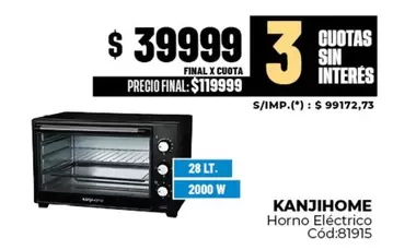 X$ - Horno Eléctrico Cód:81915