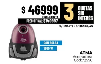 Atma - Aspiradora Cód:72556