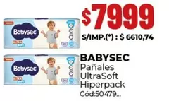 Babysec - Pañales UltraSoft Hiperpack Cód:50479