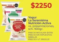 La Serenísima - Yogur Nutrición Activa