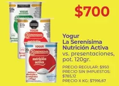 La Serenísima - Yogur Nutrición Activa