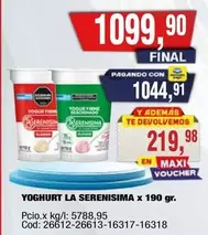 X$ - YOGHURT LA SERENISIMA x 190 gr.